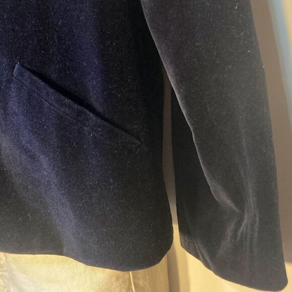 Mossimo SZ L Black cotton velvet boxy tailored blazer Vintage formal retro - Picture 6 of 12